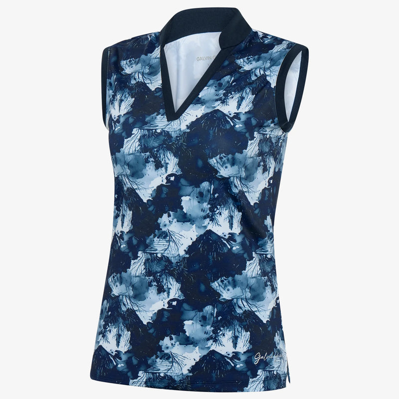 Maya is a Breathable sleeveless golf shirt for Women in the color Navy(0)