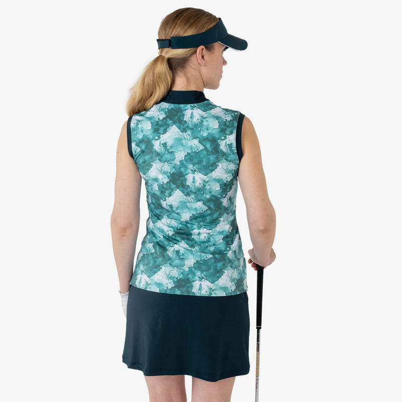 Maya is a Breathable sleeveless golf shirt for Women in the color Storm Blue(4)
