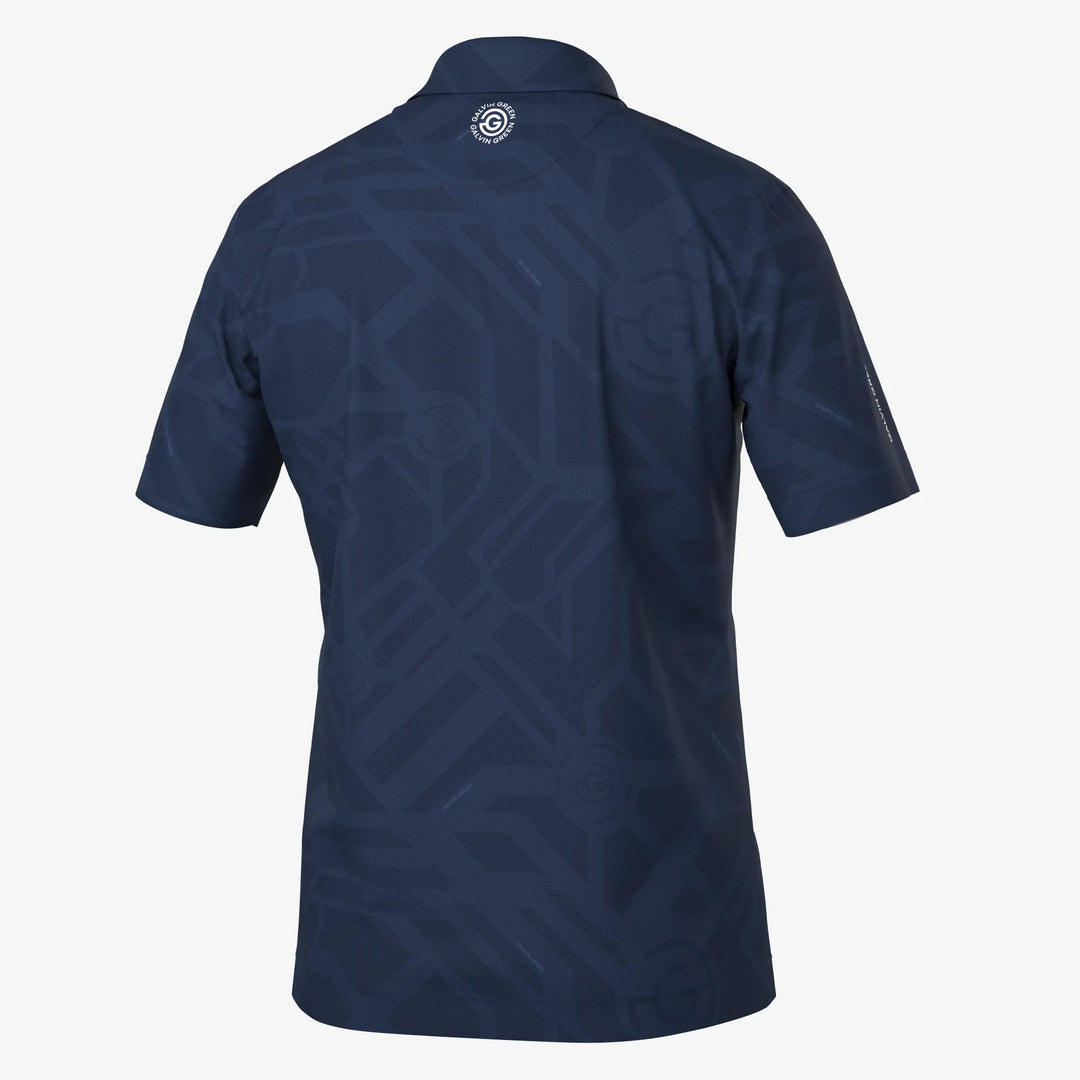 Maze is a Breathable short sleeve golf shirt for Men in the color Navy(7)