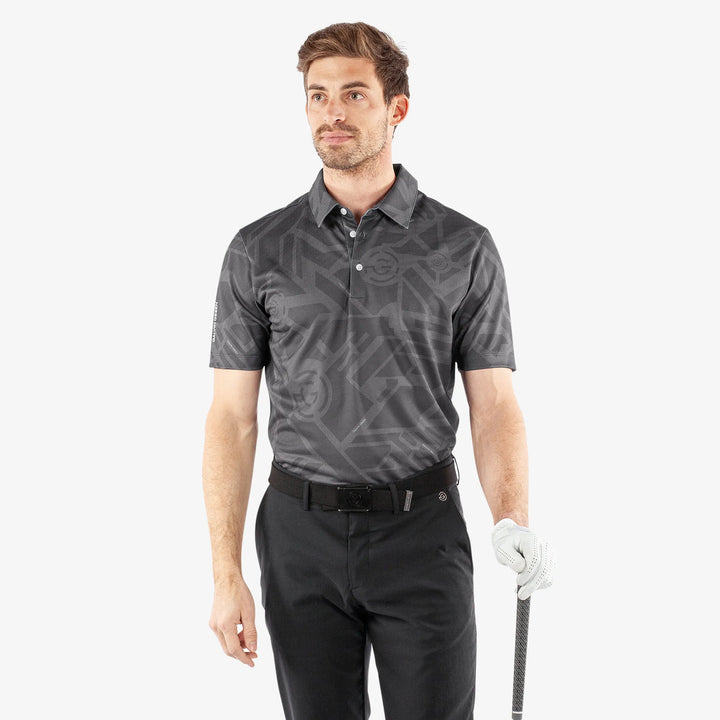 Maze is a Breathable short sleeve golf shirt for Men in the color Black(1)