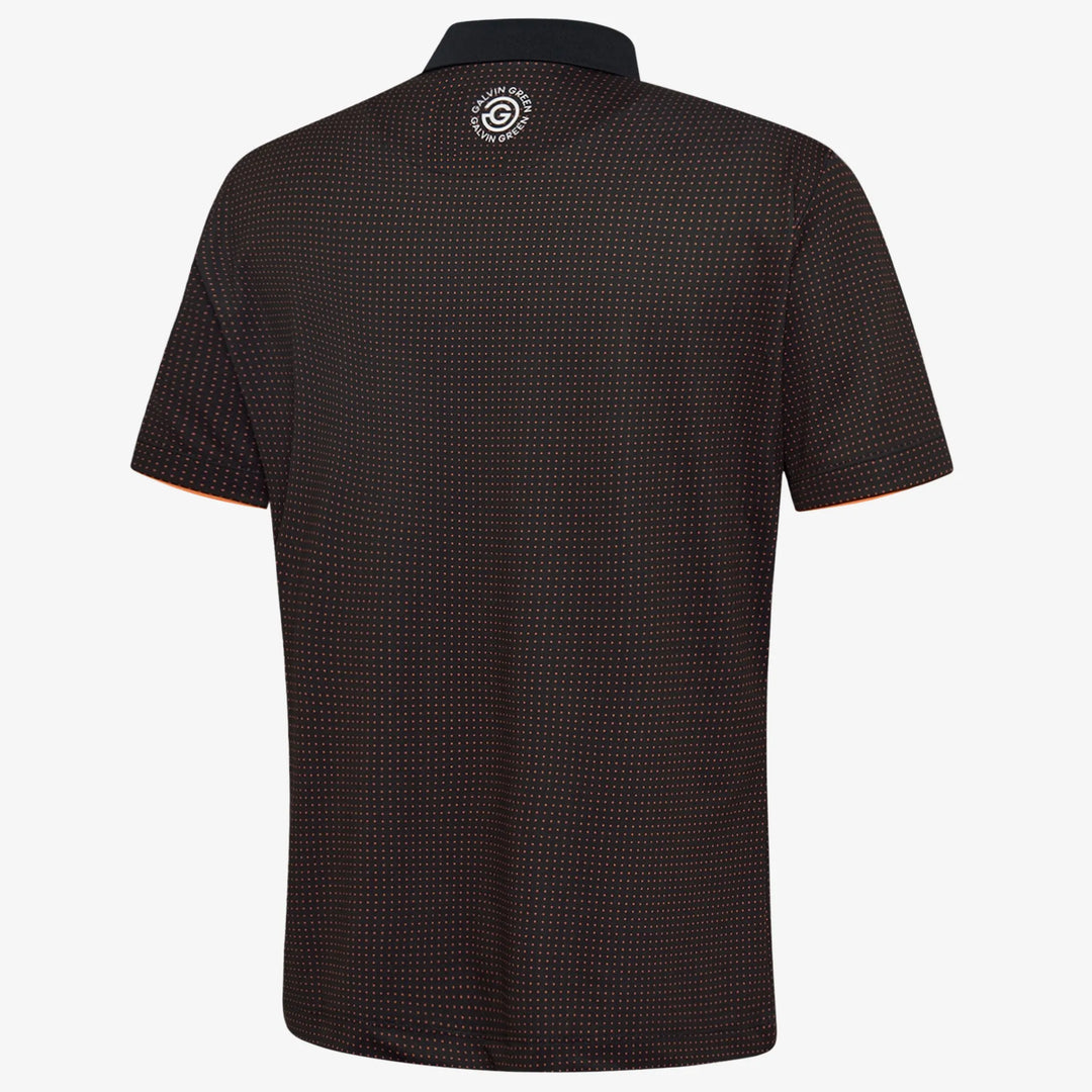 Medley is a Breathable short sleeve golf shirt for Men in the color Black/Orange(6)
