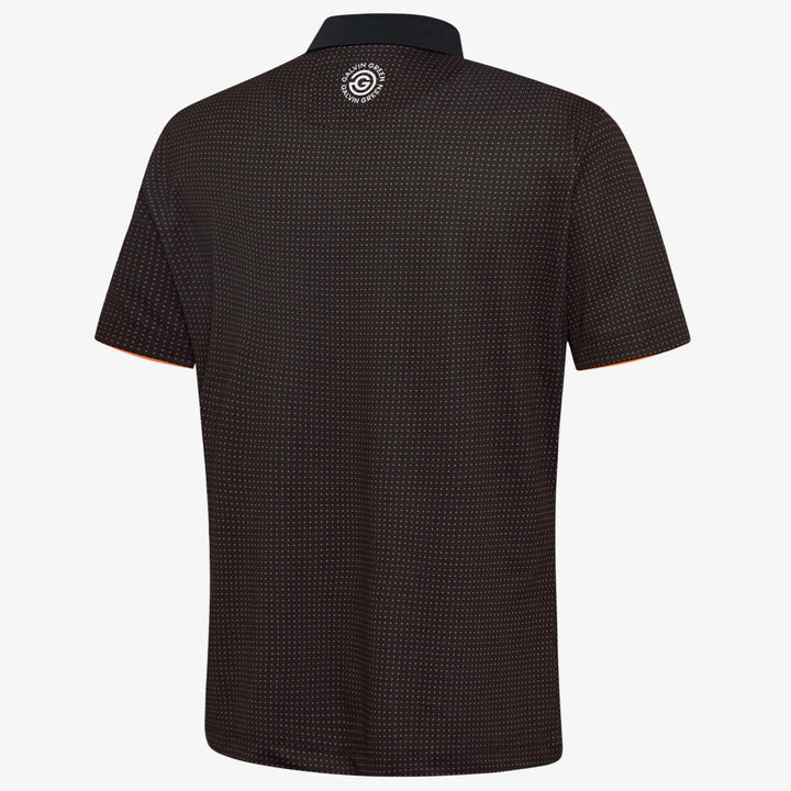 Medley is a Breathable short sleeve golf shirt for Men in the color Black/Orange(6)