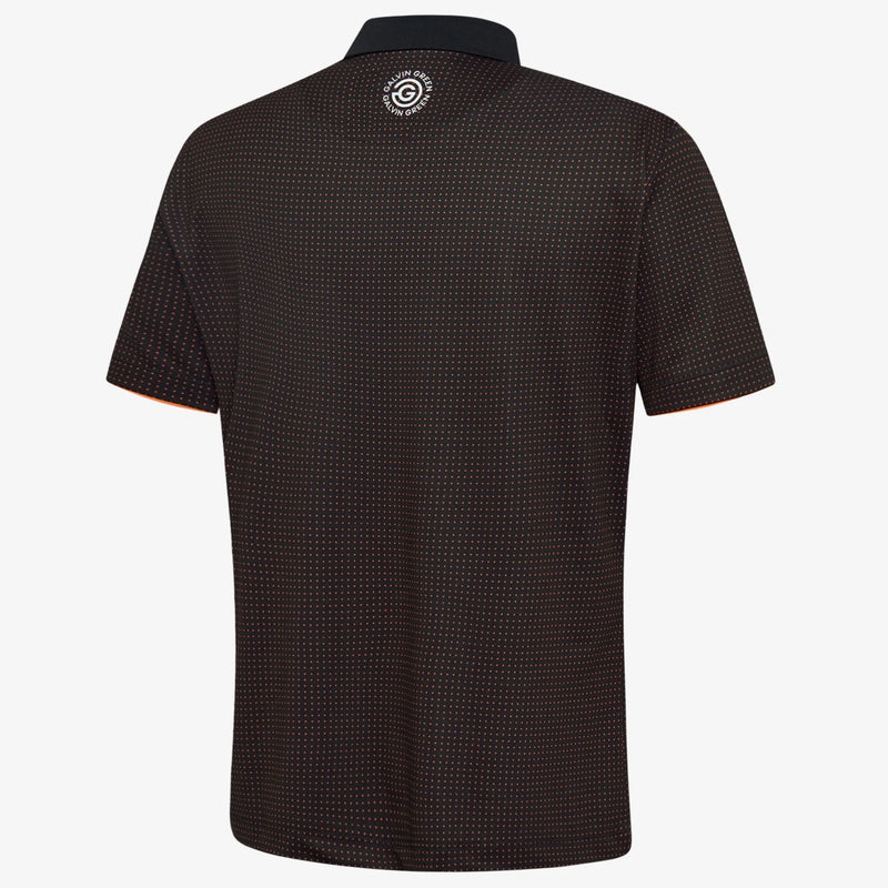 Medley is a Breathable short sleeve golf shirt for Men in the color Black/Orange(6)
