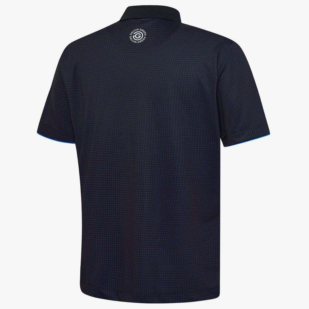 Medley is a Breathable short sleeve golf shirt for Men in the color Black/Royal Blue(6)