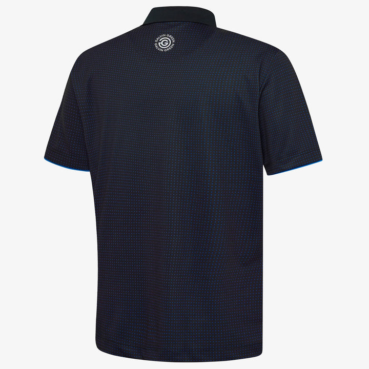 Medley is a Breathable short sleeve golf shirt for Men in the color Black/Royal Blue(6)
