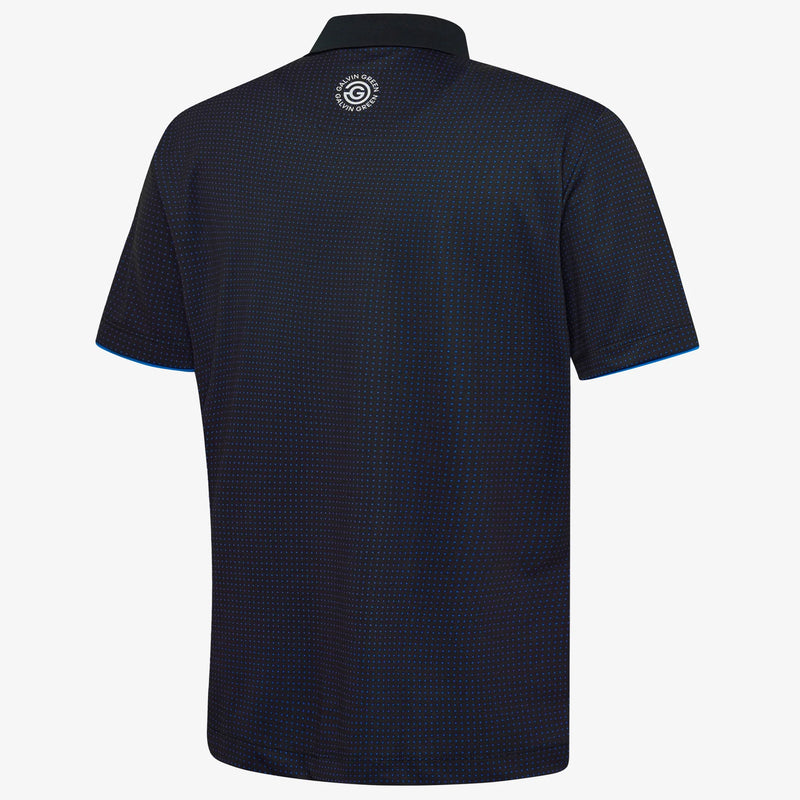 Medley is a Breathable short sleeve golf shirt for Men in the color Black/Royal Blue(6)