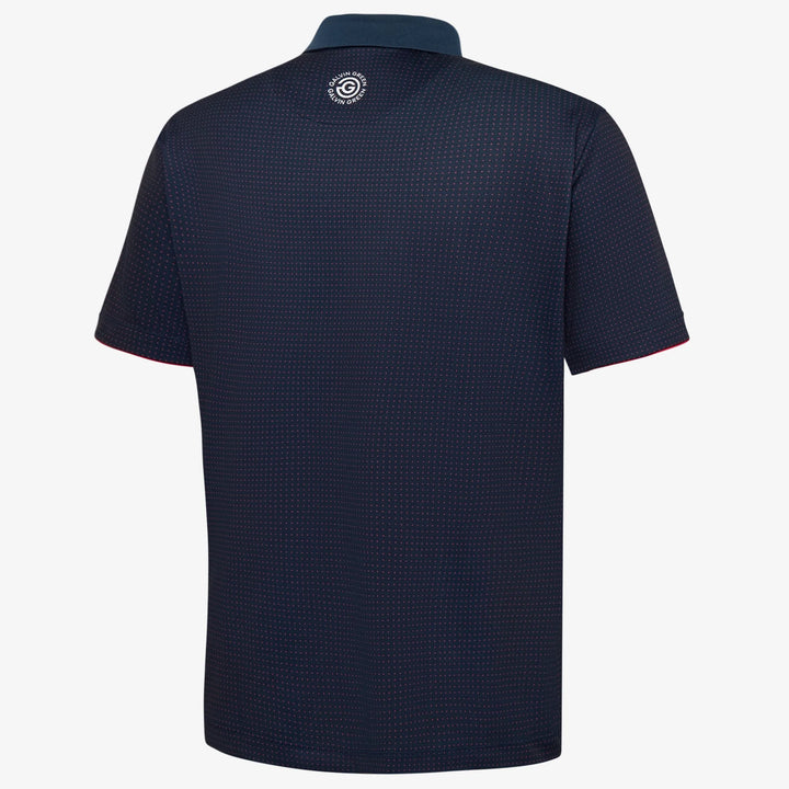 Medley is a Breathable short sleeve golf shirt for Men in the color Navy/Red(6)