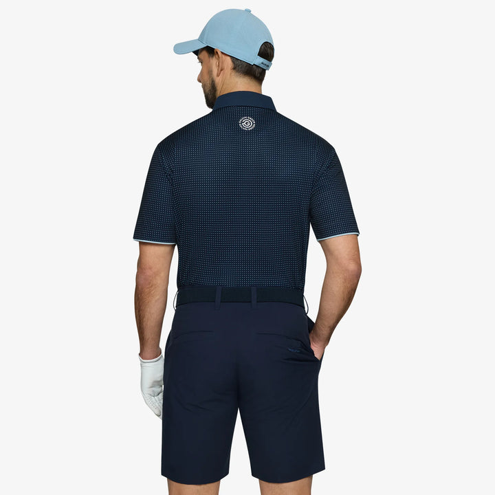 Medley is a Breathable short sleeve golf shirt for Men in the color Crystal Blue/Navy(4)