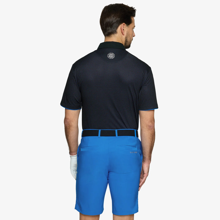 Medley is a Breathable short sleeve golf shirt for Men in the color Black/Royal Blue(4)