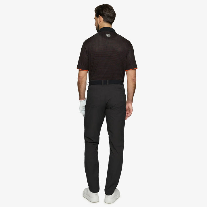 Medley is a Breathable short sleeve golf shirt for Men in the color Black/Orange(5)