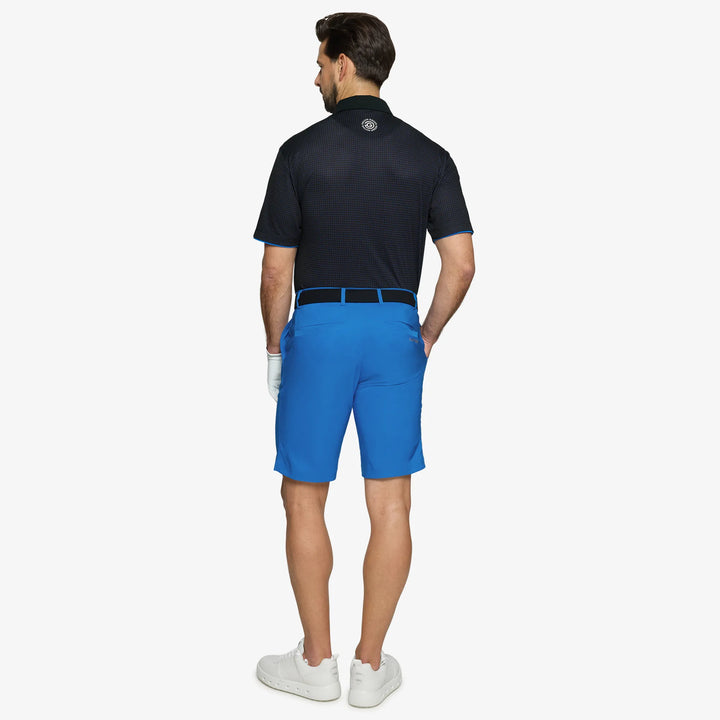 Medley is a Breathable short sleeve golf shirt for Men in the color Black/Royal Blue(5)