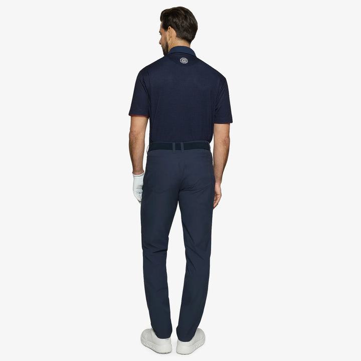 Medley is a Breathable short sleeve golf shirt for Men in the color Navy/Red(5)