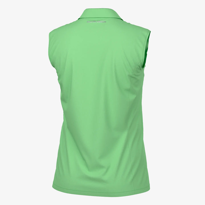 Meg is a Breathable short sleeve golf shirt for Women in the color Fresh Green/White(7)