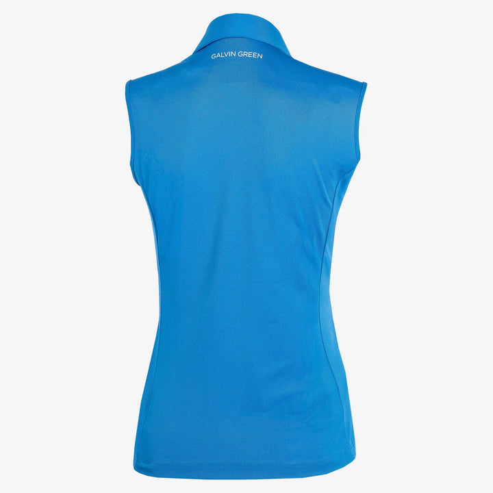 Meg is a Breathable short sleeve golf shirt for Women in the color Blue/White(7)