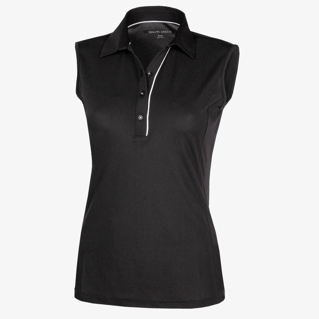 Meg Breathable short sleeve golf shirt Black/White – Galvin Green