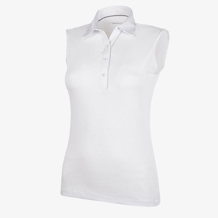 Meg is a Breathable short sleeve golf shirt for Women in the color White/Cool Grey(0)
