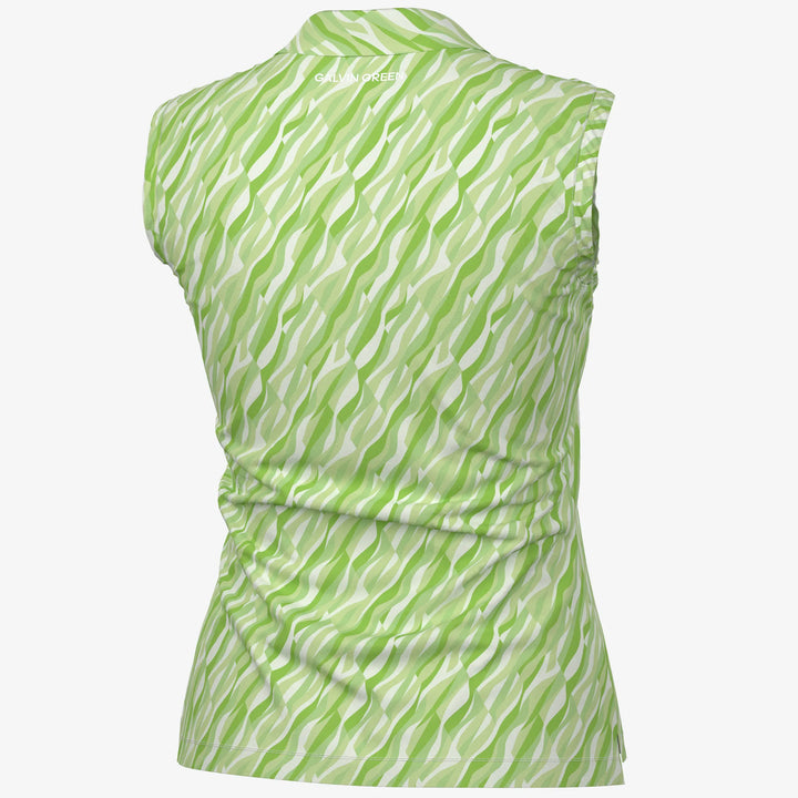 Melissa is a Breathable sleeveless golf shirt for Women in the color Fresh Green/White(7)