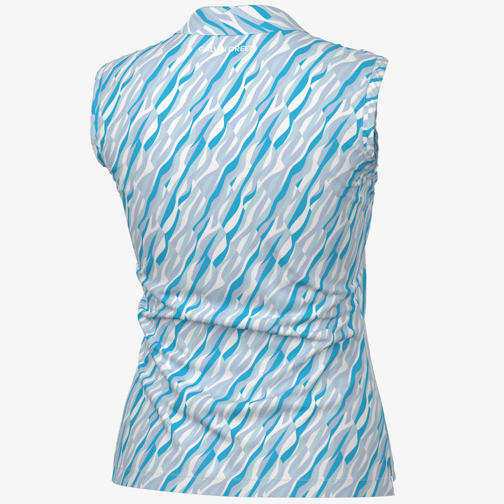 Melissa is a Breathable sleeveless golf shirt for Women in the color Alaskan Blue/White(7)