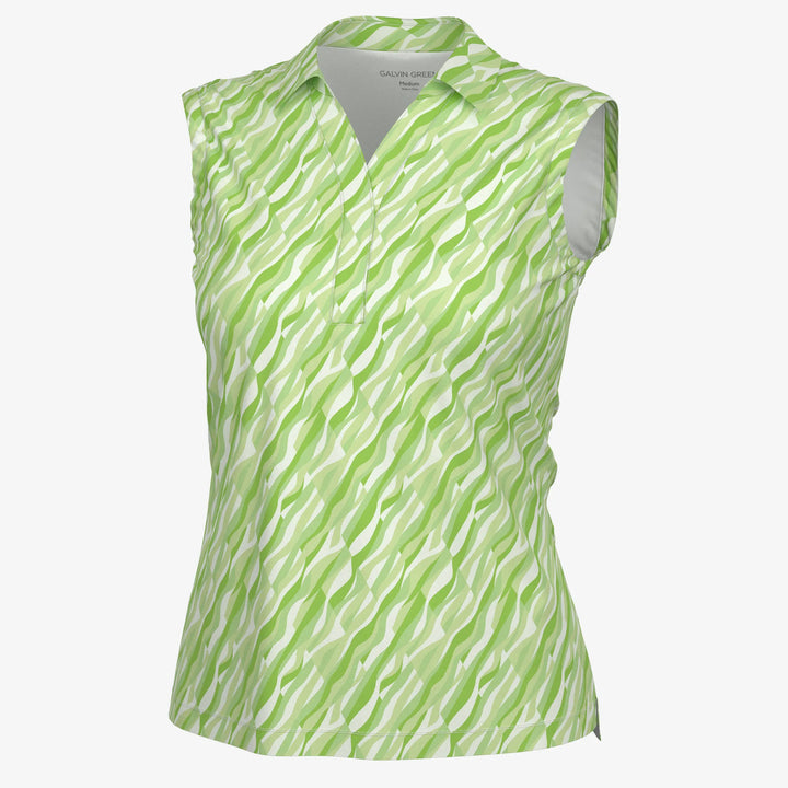 Melissa is a Breathable sleeveless golf shirt for Women in the color Fresh Green/White(0)