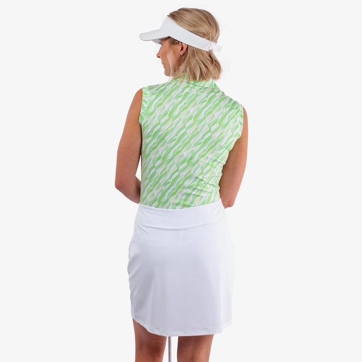 Melissa is a Breathable sleeveless golf shirt for Women in the color Fresh Green/White(4)