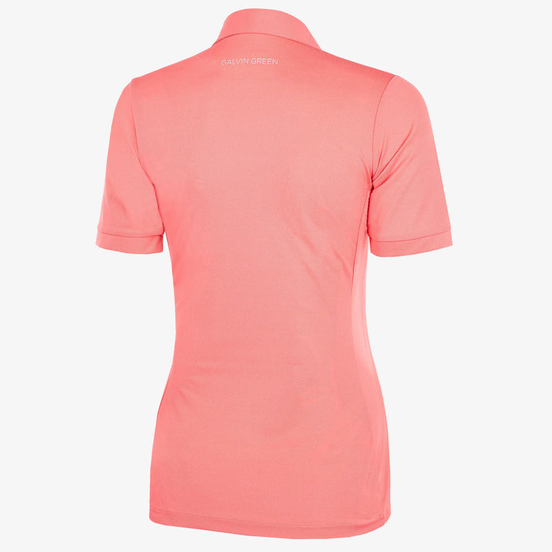 Melody is a Breathable short sleeve golf shirt for Women in the color Coral(7)
