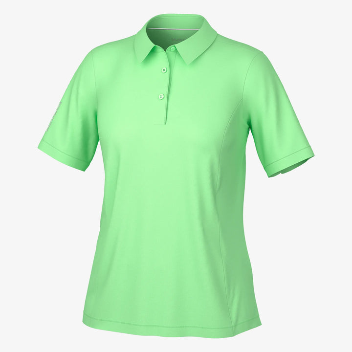 Melody is a Breathable short sleeve golf shirt for Women in the color Fresh Green(0)