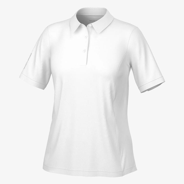 Melody is a Breathable short sleeve golf shirt for Women in the color White(0)