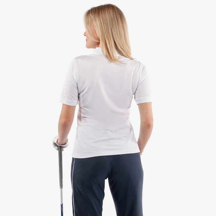 Melody is a Breathable short sleeve golf shirt for Women in the color White(4)