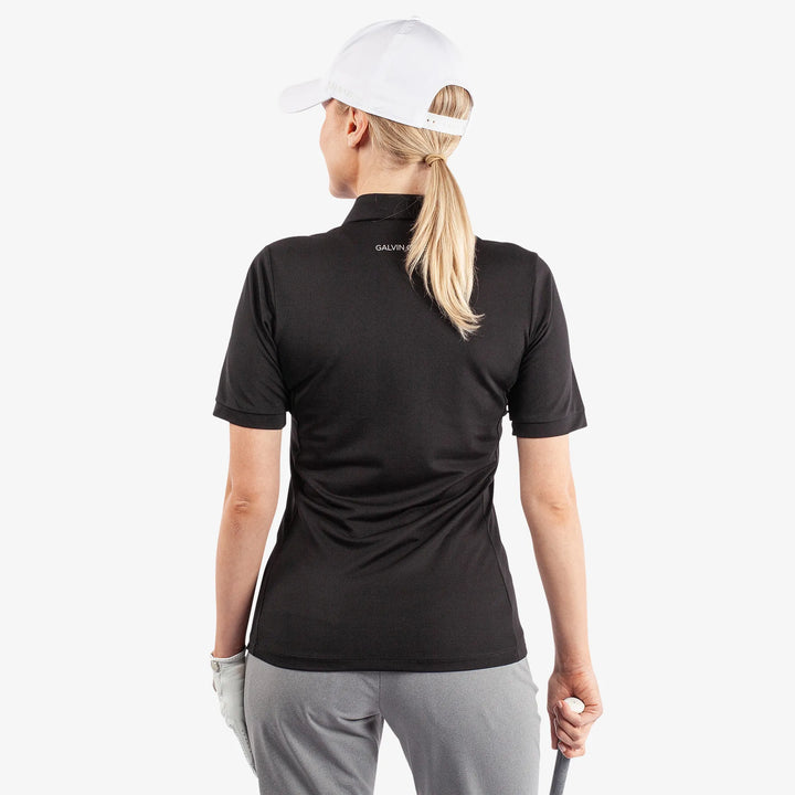 Melody is a Breathable short sleeve golf shirt for Women in the color Black(4)