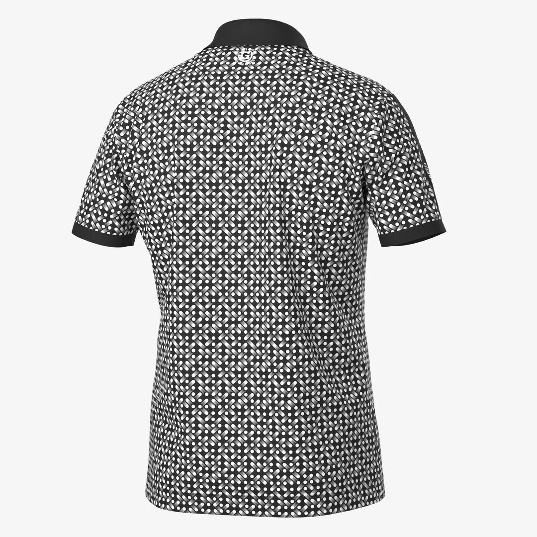 Melvin is a Breathable short sleeve golf shirt for Men in the color Black/White(7)