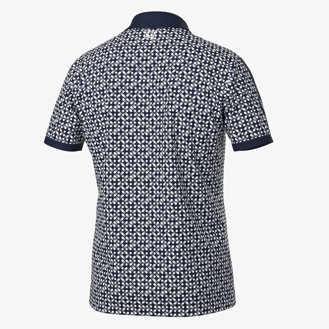 Melvin is a Breathable short sleeve golf shirt for Men in the color Navy/White(7)