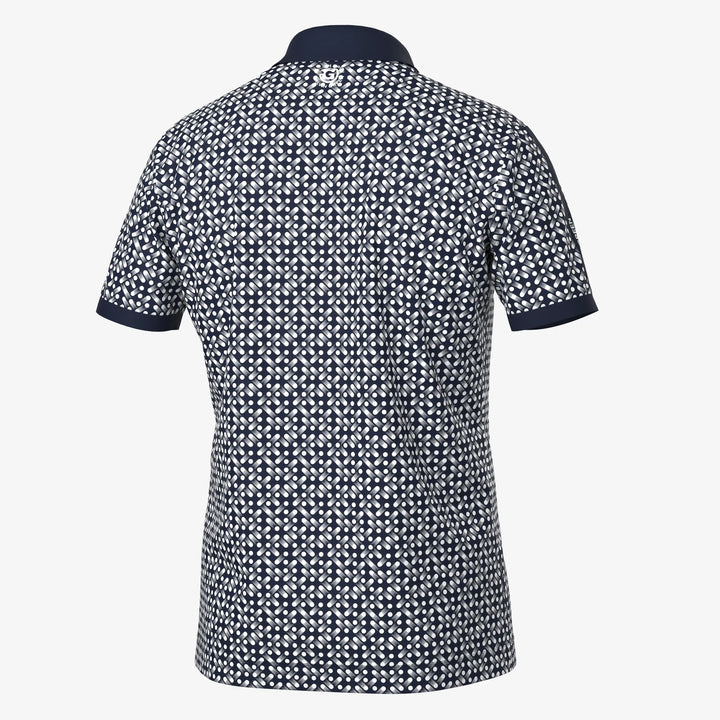 Melvin is a Breathable short sleeve golf shirt for Men in the color Navy/White(7)