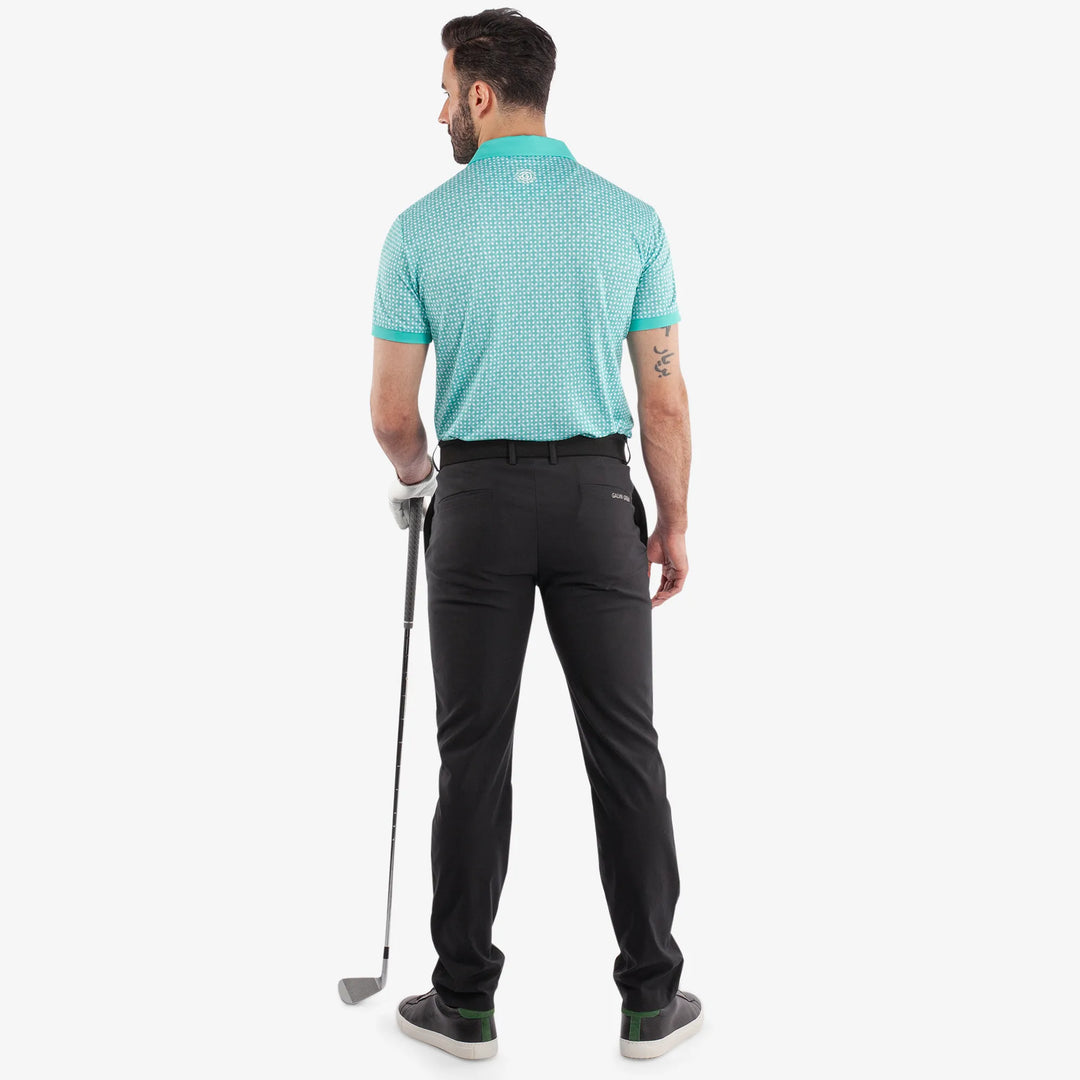 Melvin is a Breathable short sleeve golf shirt for Men in the color Atlantis Green/White(5)