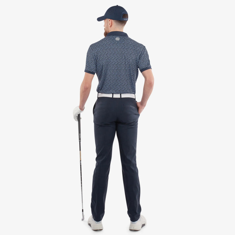Melvin is a Breathable short sleeve golf shirt for Men in the color Navy/White(6)