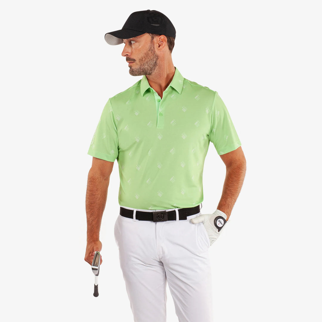 Memo is a Breathable short sleeve golf shirt for Men in the color Fresh Green(1)