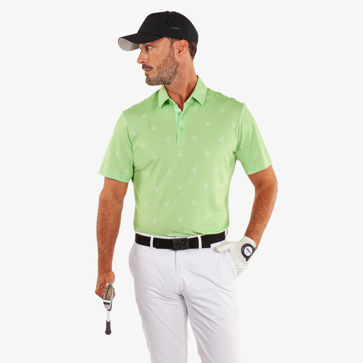 Memo is a Breathable short sleeve golf shirt for Men in the color Fresh Green(1)