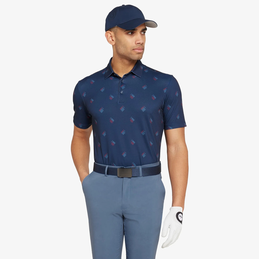 Memo is a Breathable short sleeve golf shirt for Men in the color Navy(1)