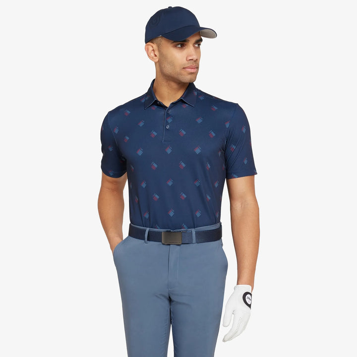 Memo is a Breathable short sleeve golf shirt for Men in the color Navy(1)