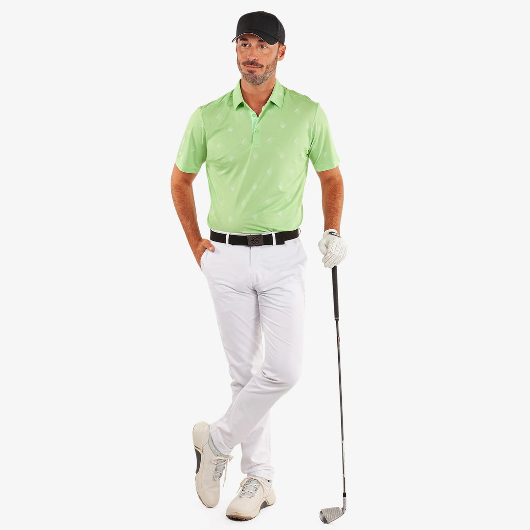 Memo is a Breathable short sleeve golf shirt for Men in the color Fresh Green(3)