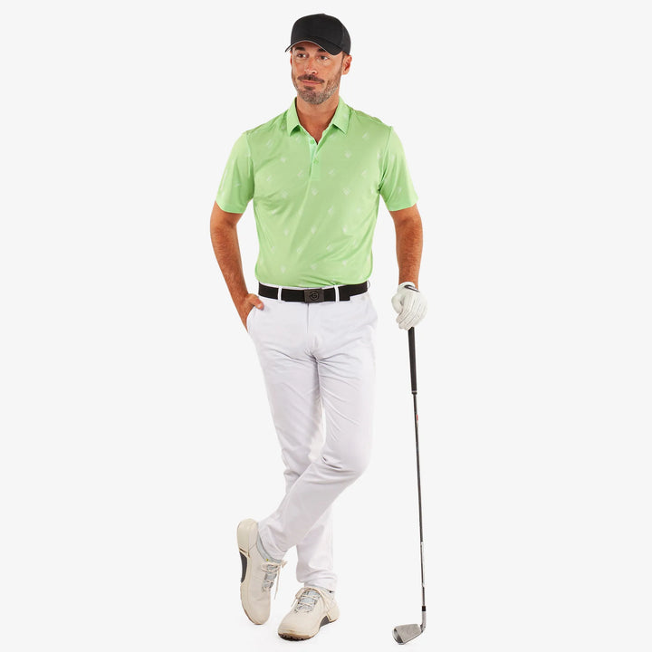 Memo is a Breathable short sleeve golf shirt for Men in the color Fresh Green(3)