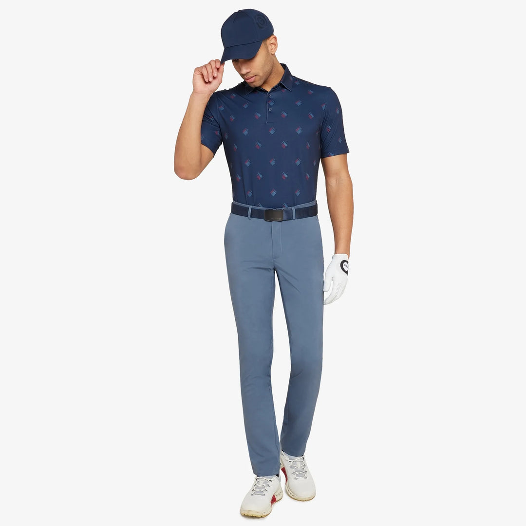 Memo is a Breathable short sleeve golf shirt for Men in the color Navy(2)