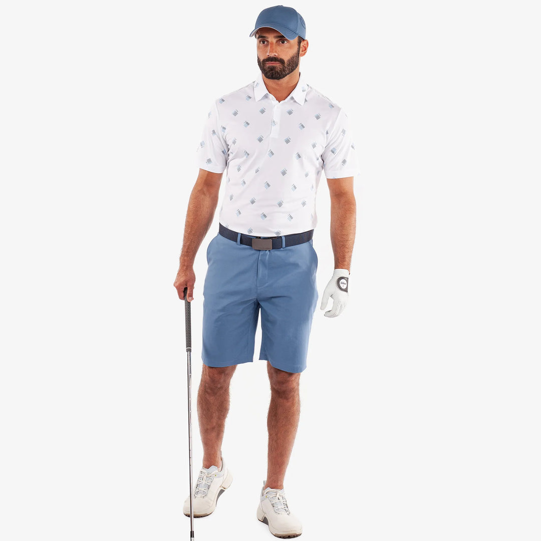 Memo is a Breathable short sleeve golf shirt for Men in the color White(2)