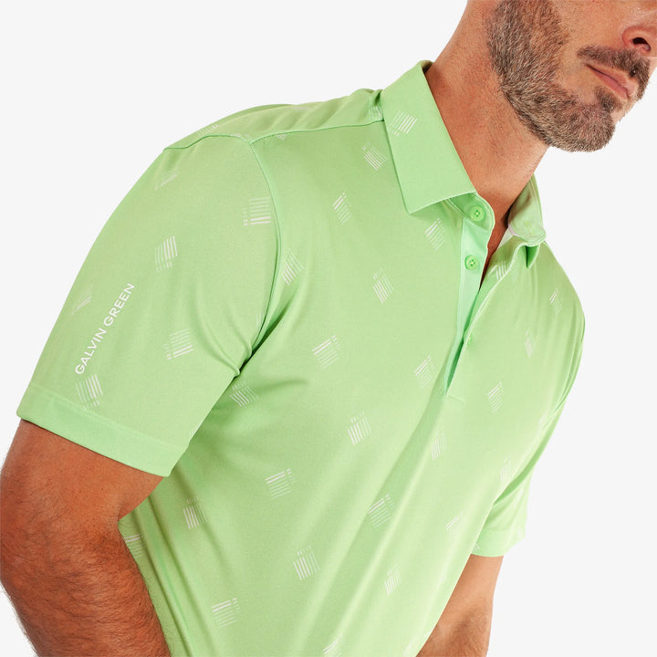 Memo is a Breathable short sleeve golf shirt for Men in the color Fresh Green(4)