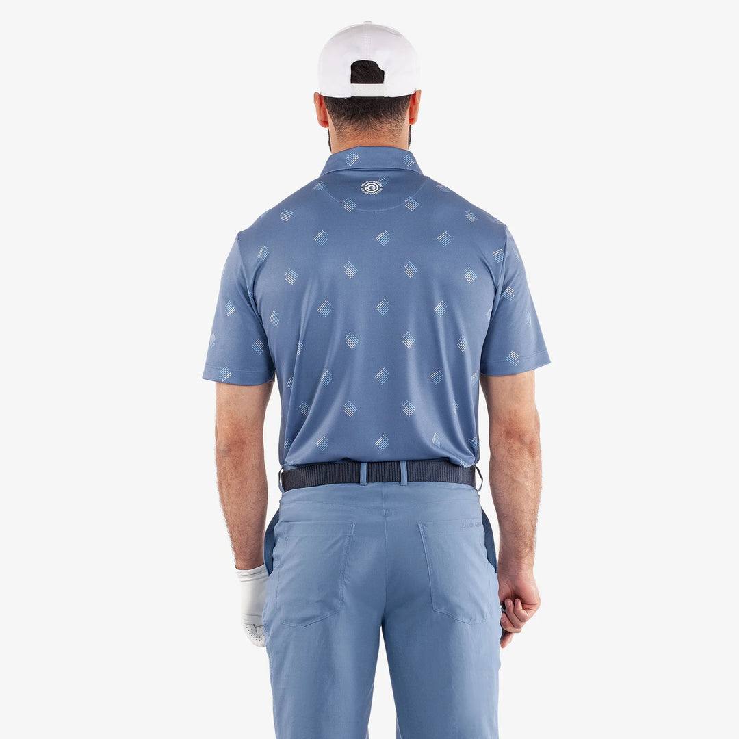 Memo is a Breathable short sleeve golf shirt for Men in the color Moonlight Blue(4)