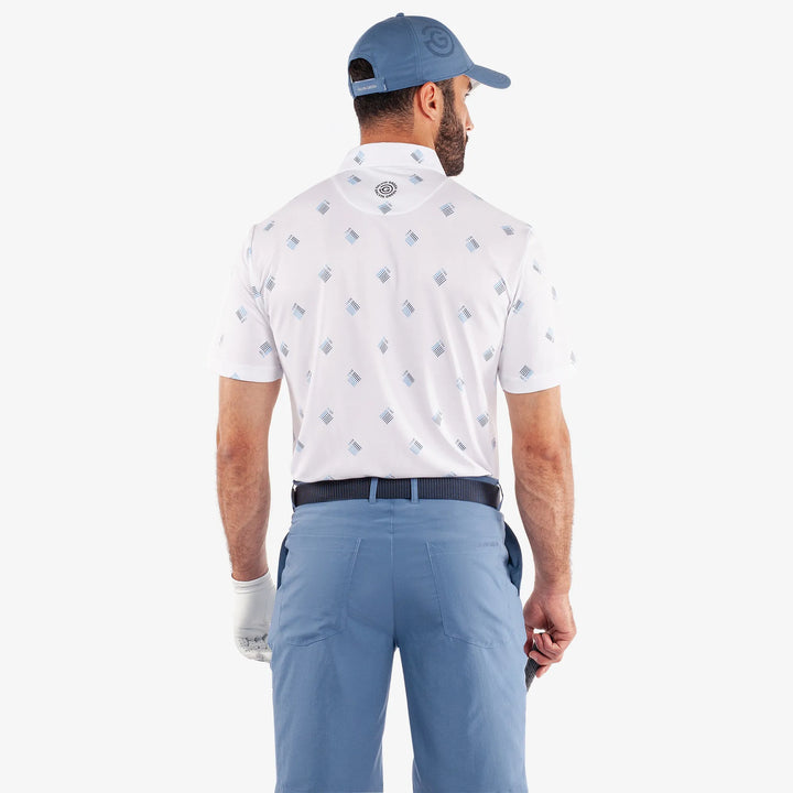 Memo is a Breathable short sleeve golf shirt for Men in the color White(4)