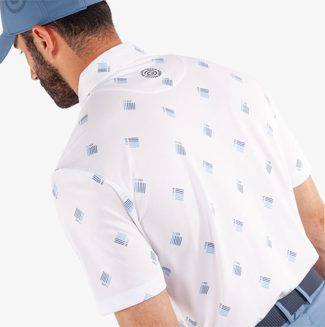 Memo is a Breathable short sleeve golf shirt for Men in the color White(5)