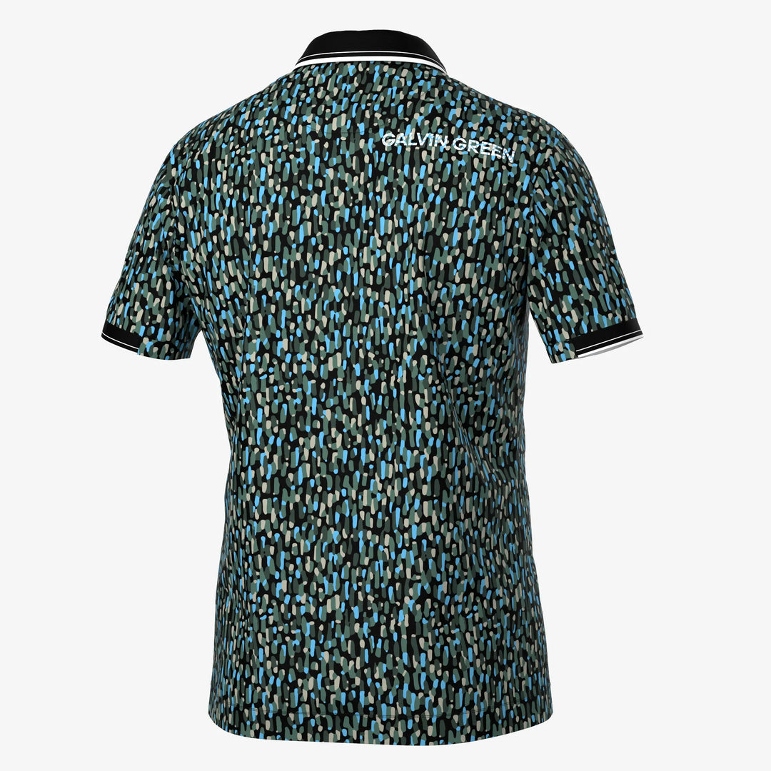 Memphis is a Breathable short sleeve golf shirt for Men in the color Alaskan Blue/Black(7)