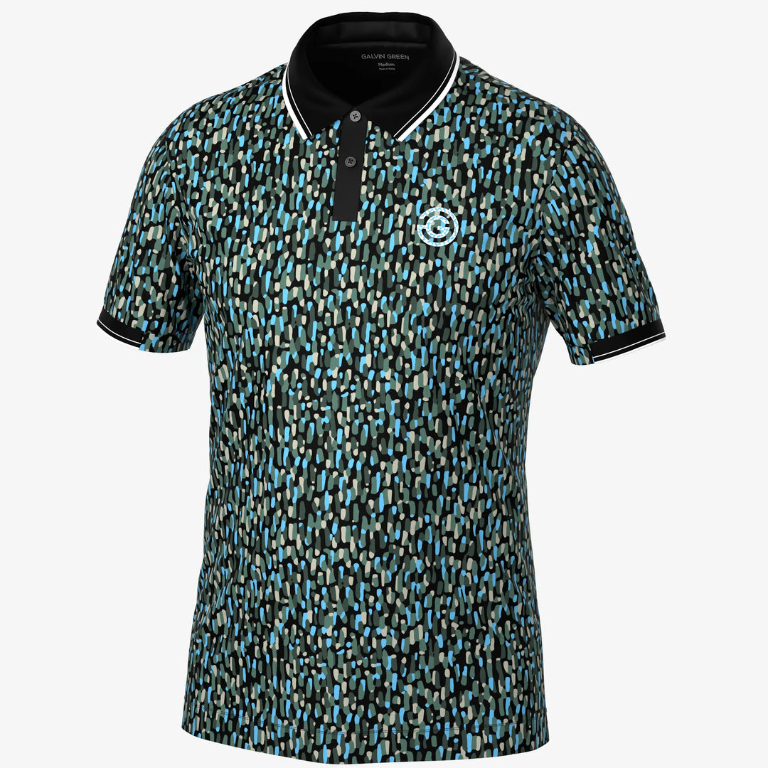 Memphis is a Breathable short sleeve golf shirt for Men in the color Alaskan Blue/Black(0)