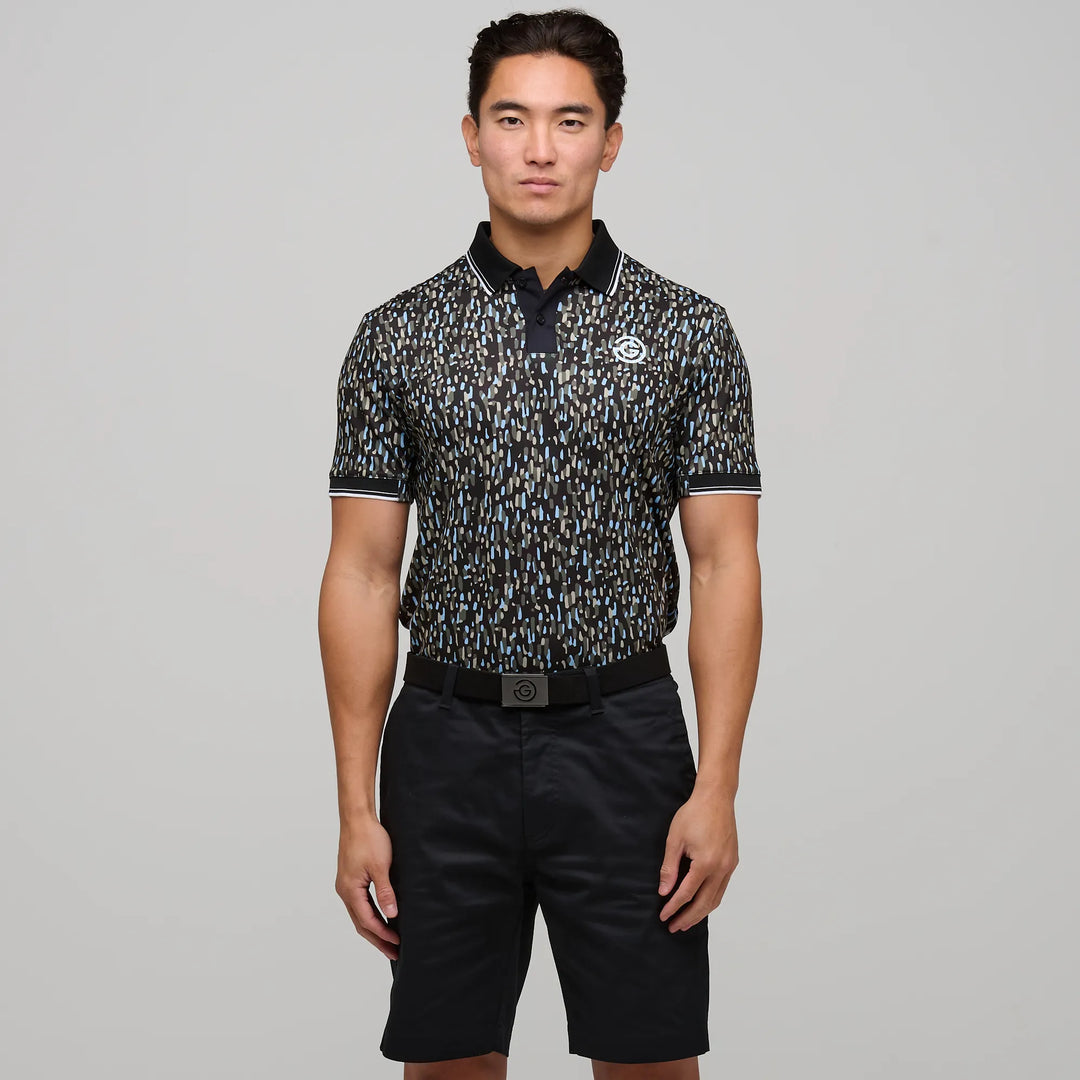 Memphis is a Breathable short sleeve golf shirt for Men in the color Alaskan Blue/Black(1)