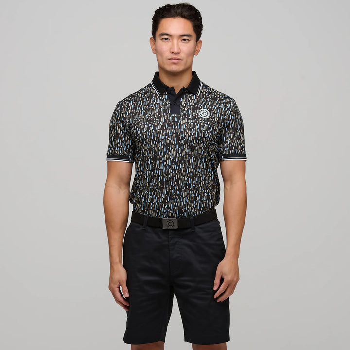 Memphis is a Breathable short sleeve golf shirt for Men in the color Alaskan Blue/Black(1)